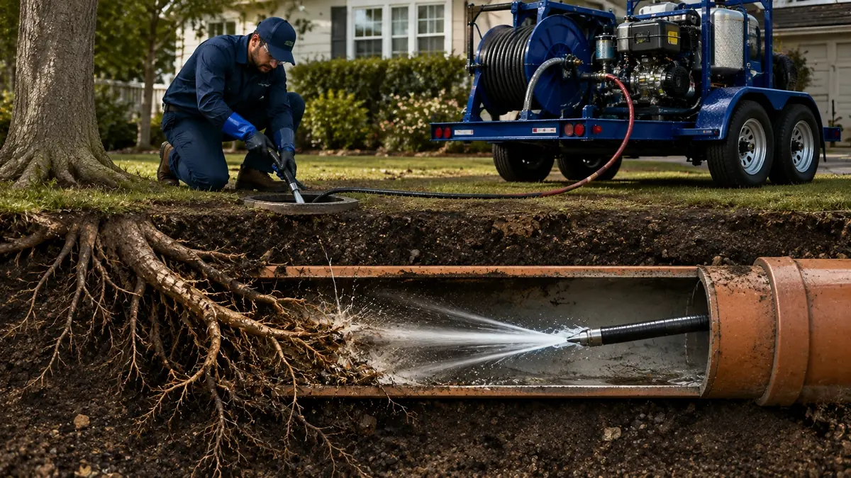 Tree Root Removal with Hydro Jetting in California City